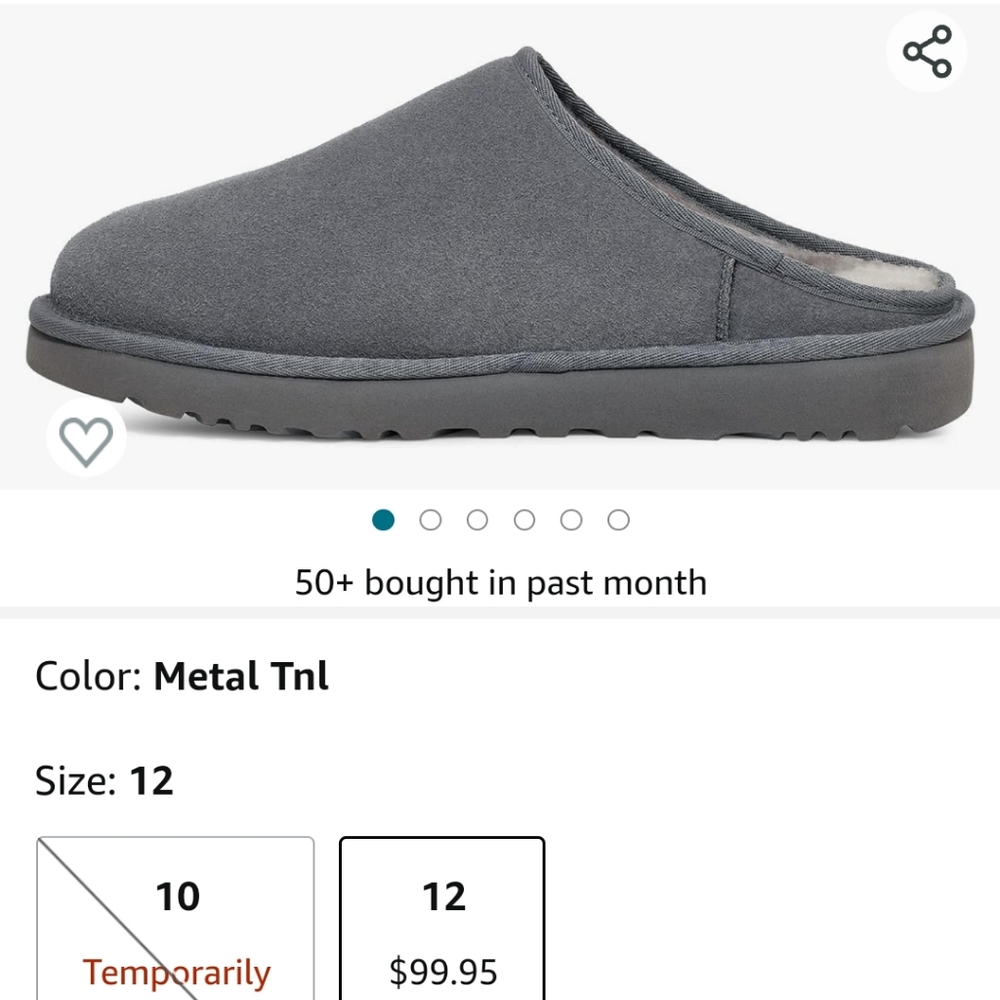 Mens Ugg Authentic Slip On sz 12